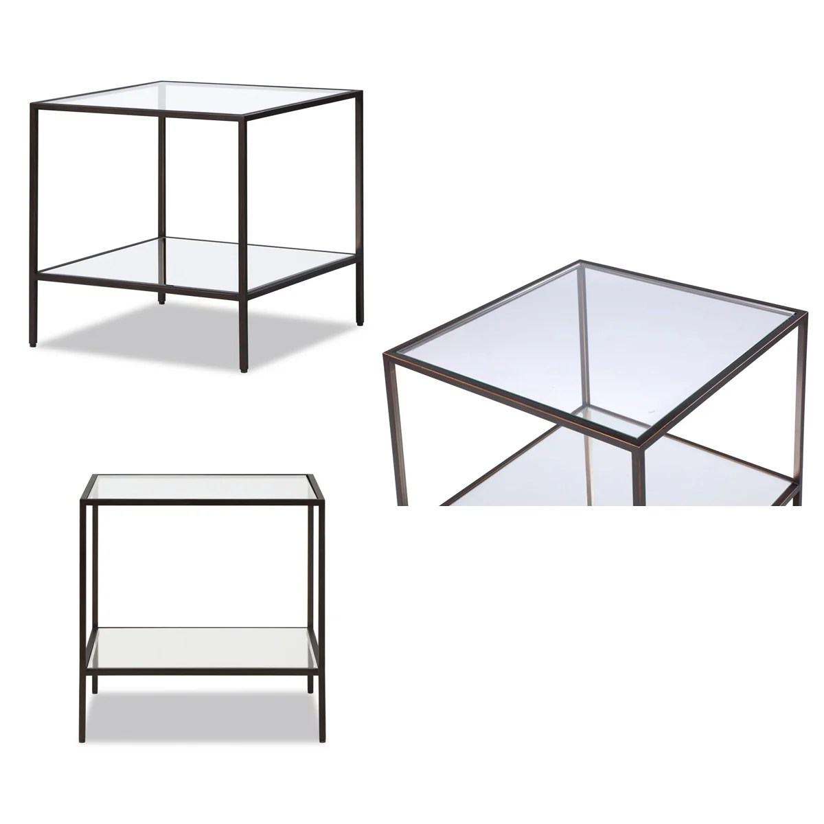 Liang & Eimil Oliver Antiqued Dark Brass Side Table - Image 3