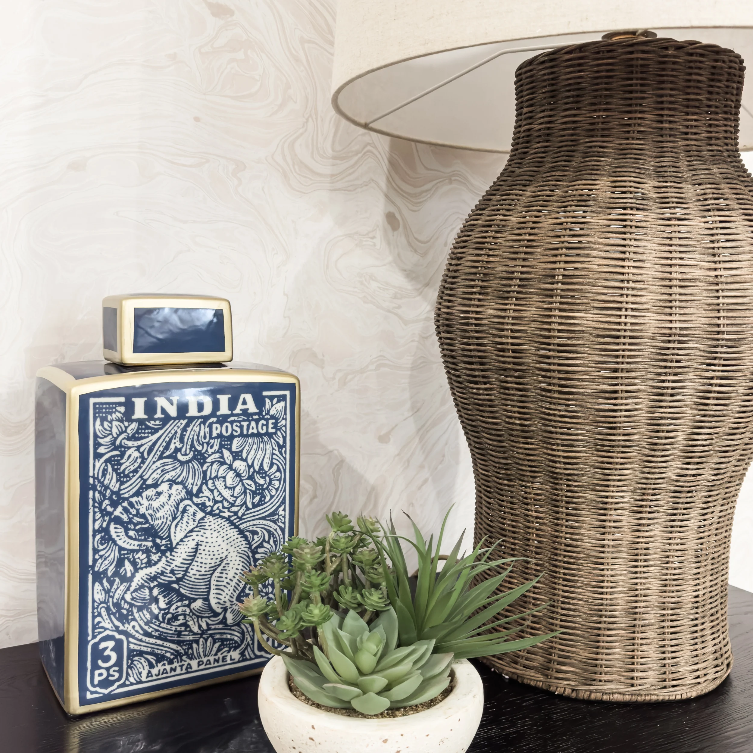 Esme Rattan Lamp with Shade - Image 5