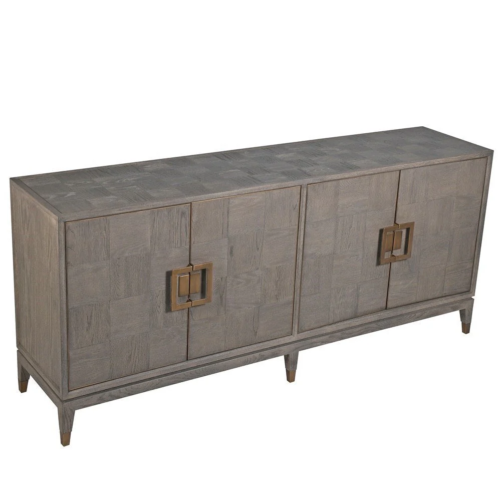 Fernsby Squares Sideboard with Oak and Brass Handles - Image 3