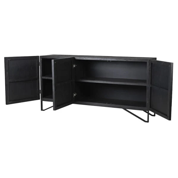 Kiwa Black Wood Sideboard - Image 3
