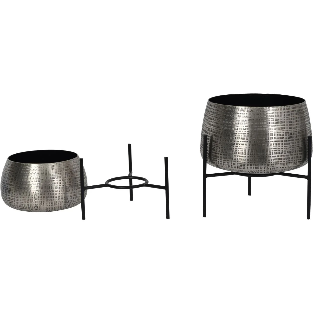 Libra Interiors Clyde Tabletop Planters in Nickel – Set of 2 - Image 3