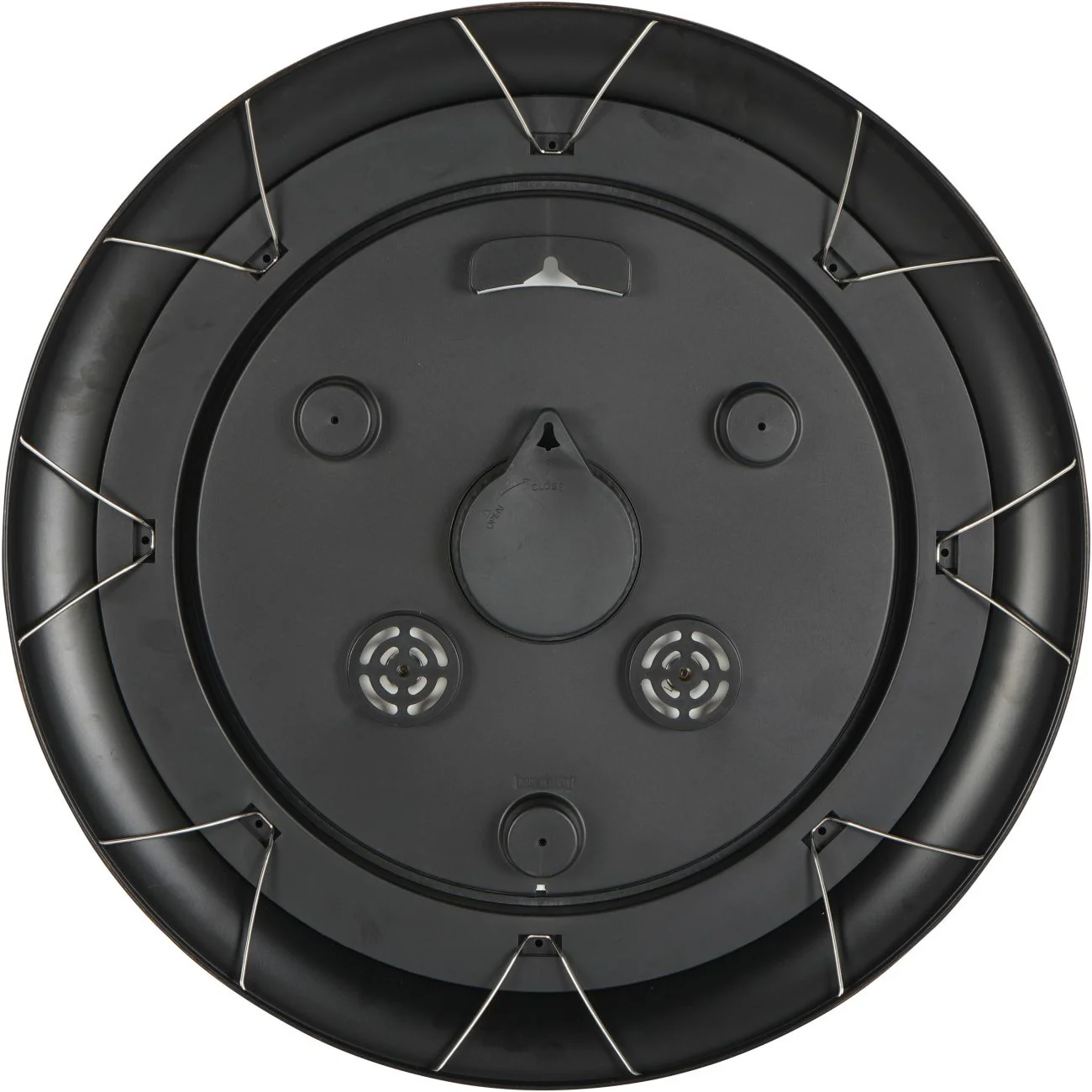 Libra Interiors Outdoor Antiqued Metal Clock – Black - Image 3