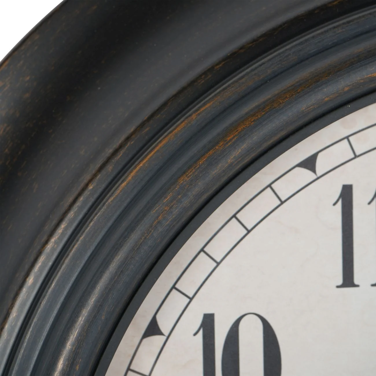 Libra Interiors Outdoor Antiqued Metal Clock – Black - Image 4