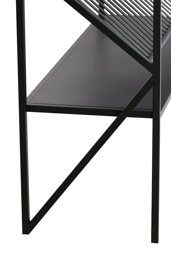 Light & Living Ezra Console Table in Clear Glass and Matt Black - Image 7