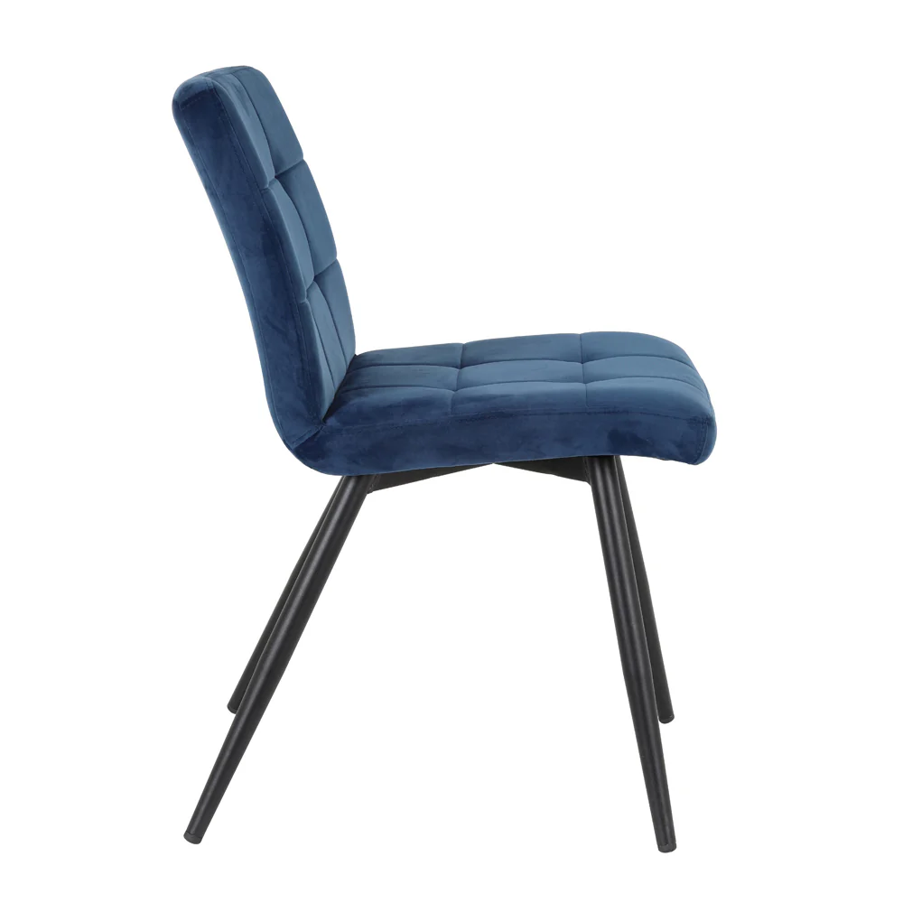 Light & Living Olive Dining Chair in Blue Velvet - Image 3
