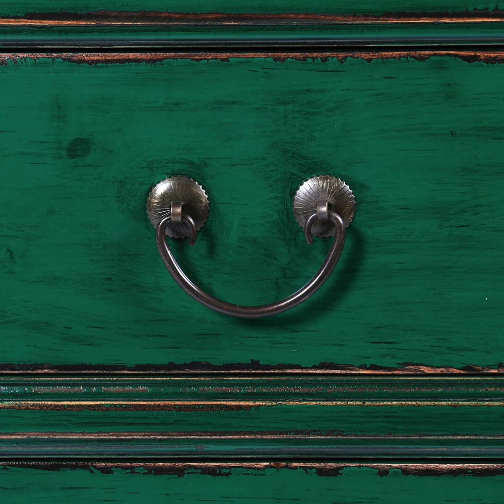 Lingbao Peacock Wide Chest of Drawers in Green - Image 7