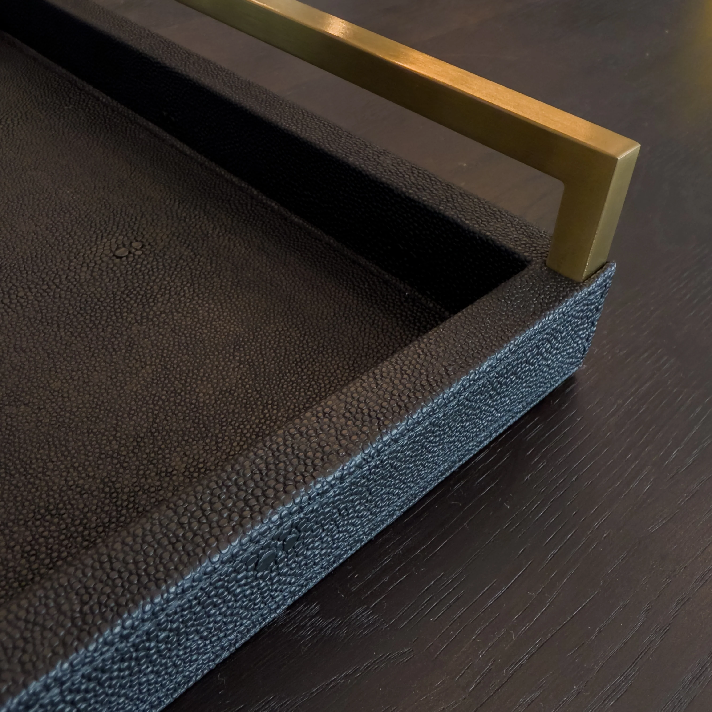 Magnum Gold & Faux Leather Tray - Image 3