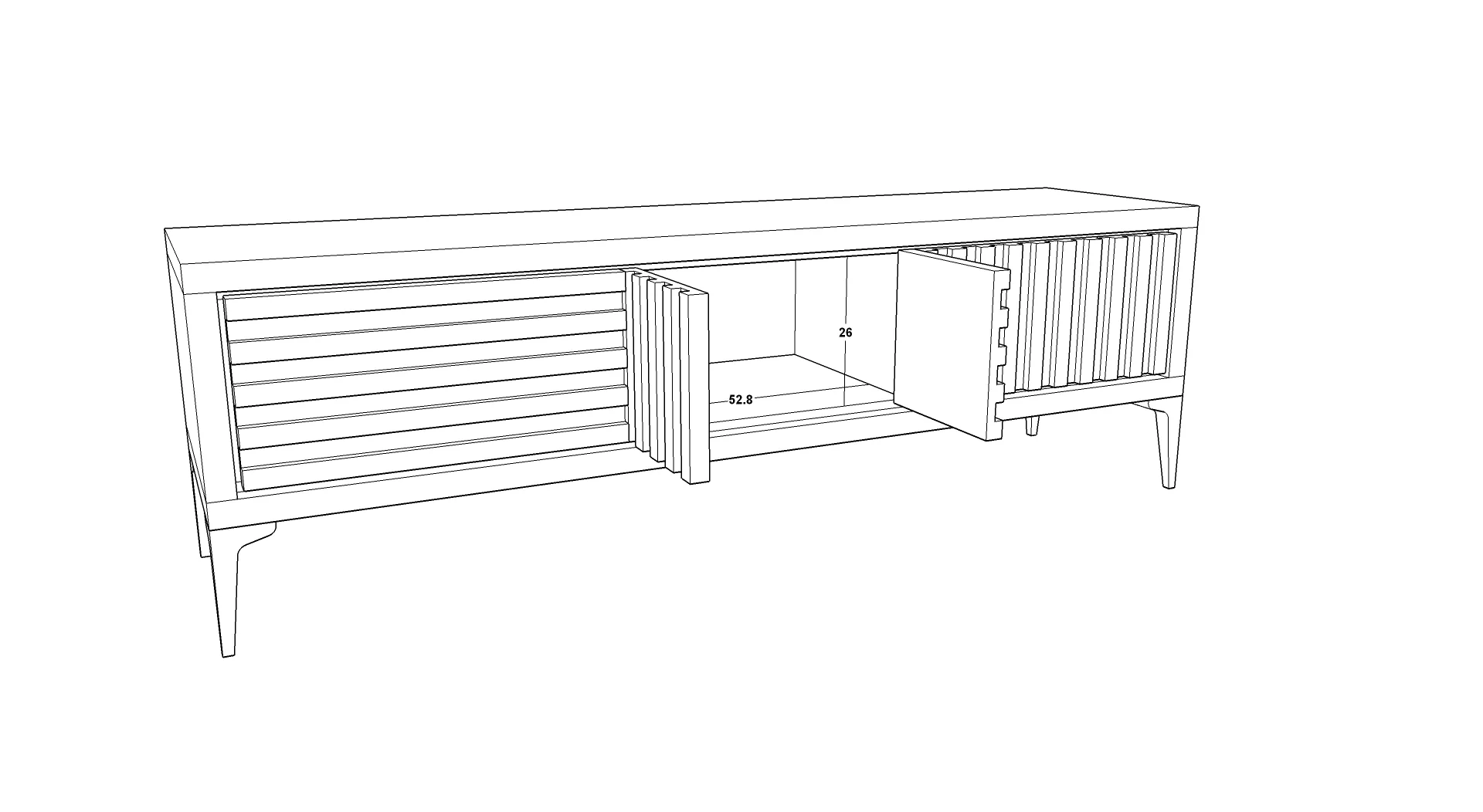 Berkeley Designs Kyoto Media Unit in Grey Oak - Image 3