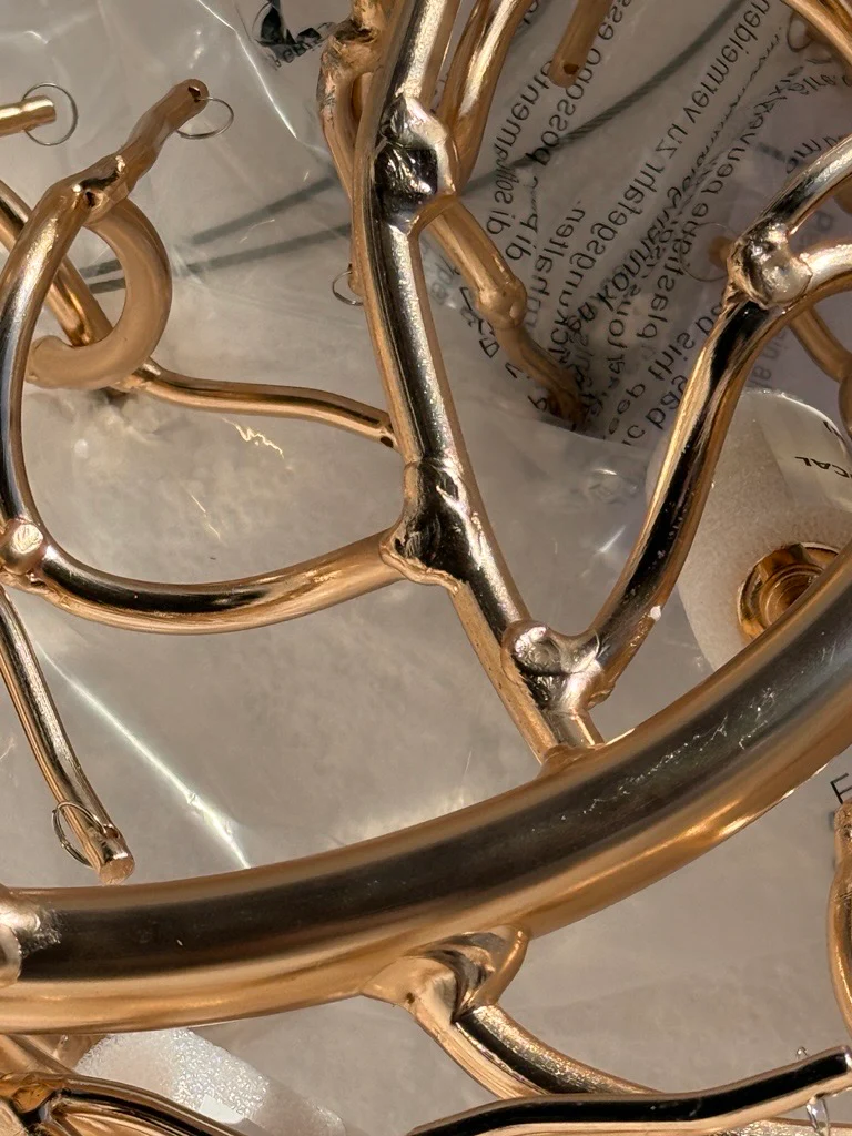 Wisdom Small Glass Droplet Chandelier in Antique Gold - Image 4